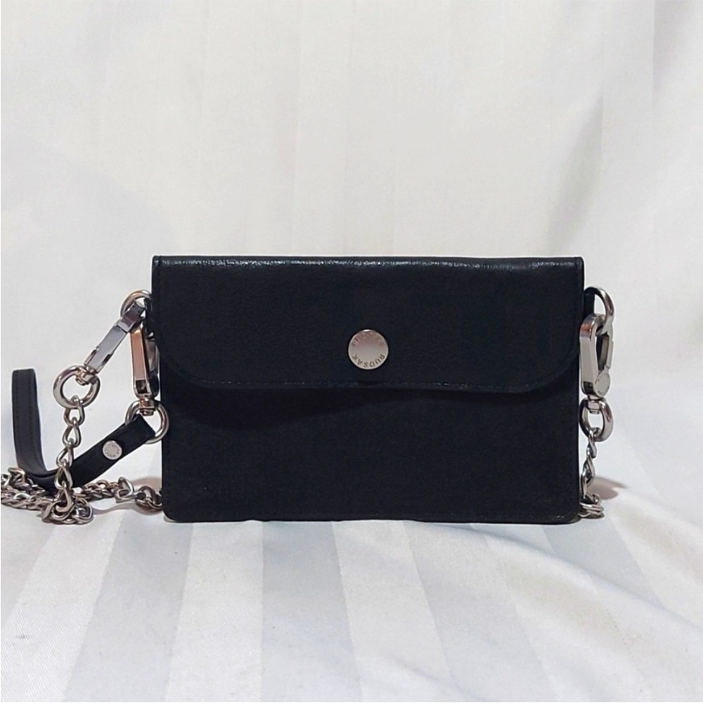 EUC Rudsak Black Mini Leather Wallet/Wristlet on Chain